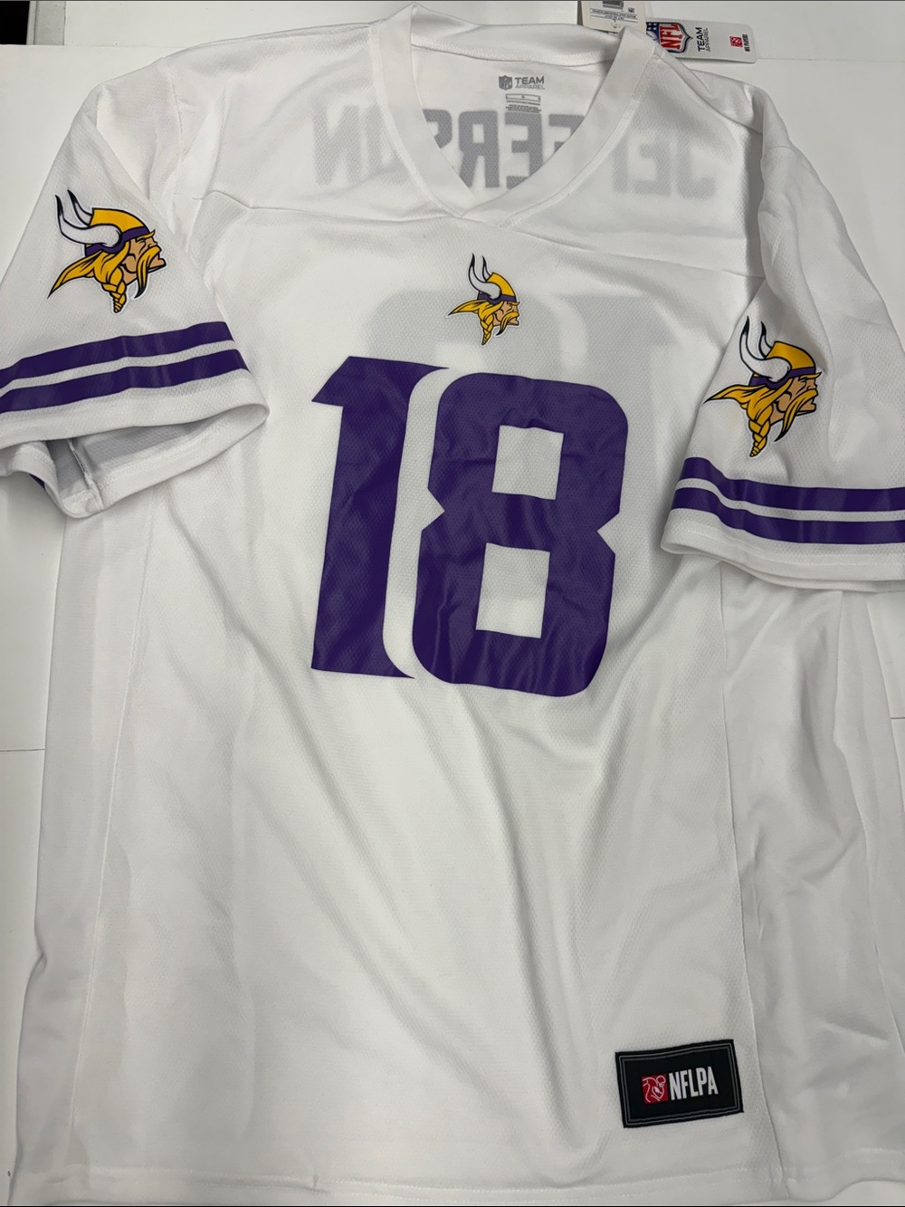 NEW NFL Vikings #18 Minnesota Vikings Football Jersey Large